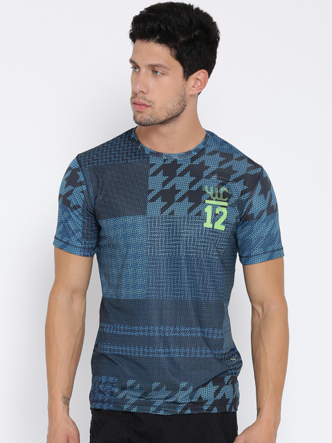 

YWC Men Blue YMT2186A Printed Round Neck T-shirt