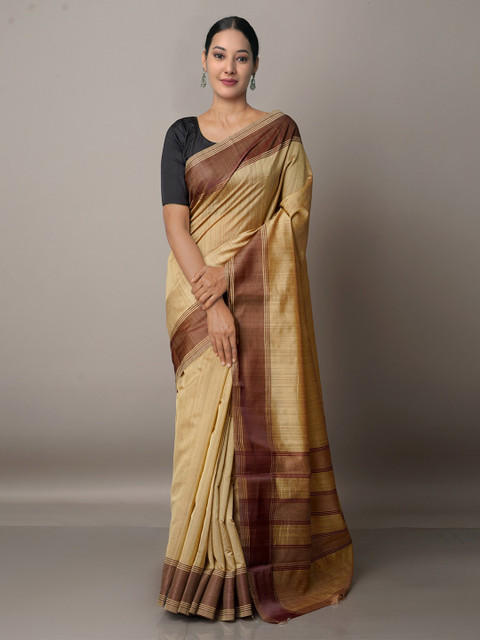 

Unnati Silks Brown & Beige Ethnic Motifs Art Silk Patola Saree