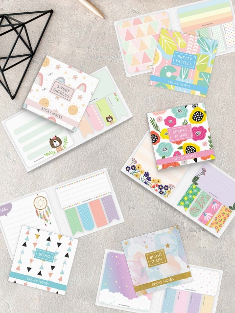 

HOUSE OF EDI White & Blue Printed Sticky Notes
