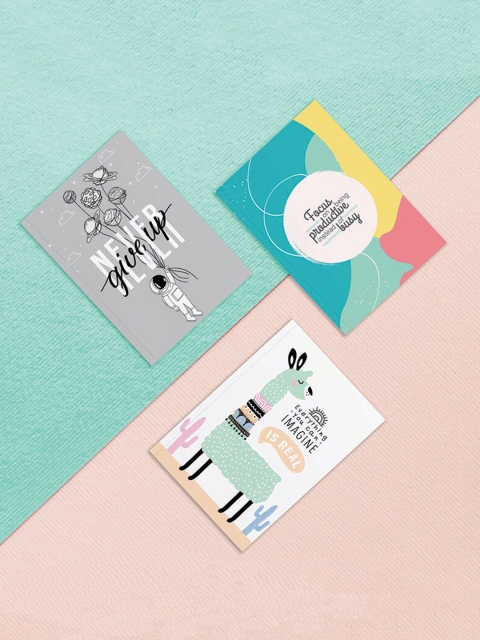 

HOUSE OF EDI Set of 3 Blue Grey & White Printed Mini Notebooks