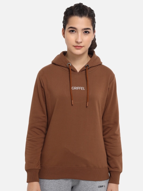 

GRIFFEL Women Coffee Brown Hooded Sweatshirt
