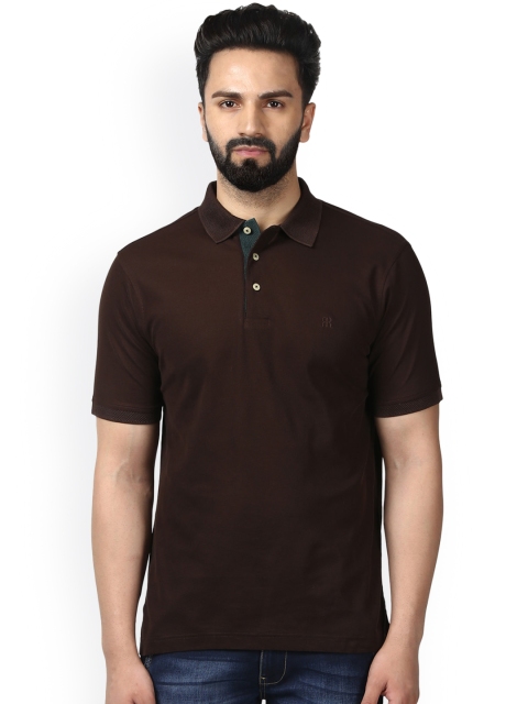 

Raymond Men Brown Solid Polo Collar T-shirt