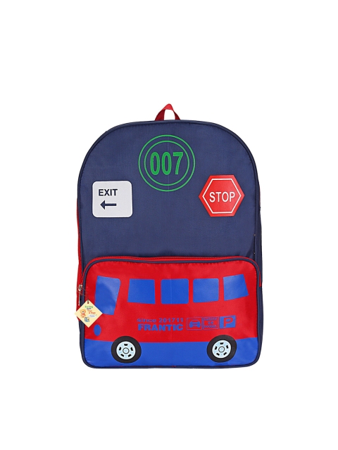 

Frantic Unisex Kids Red And Blue Graphic Print Backpack