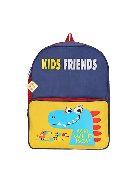 

Frantic Unisex Kids Yellow And Blue Graphic Print Backpack
