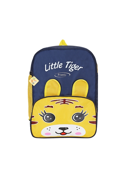 

Frantic Unisex Kids Yellow And Black Tiger Printed Backpack