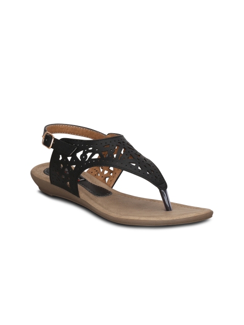 

Get Glamr Women Black Solid Open Toe Flats with Laser Cuts
