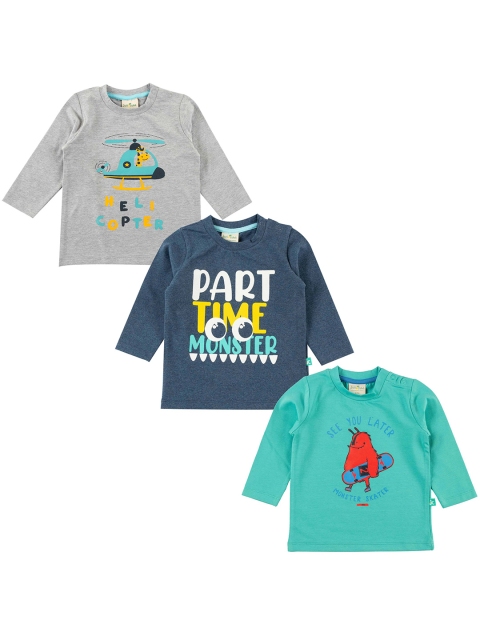 

JusCubs Boys Set of 3 Printed T-shirt, Grey