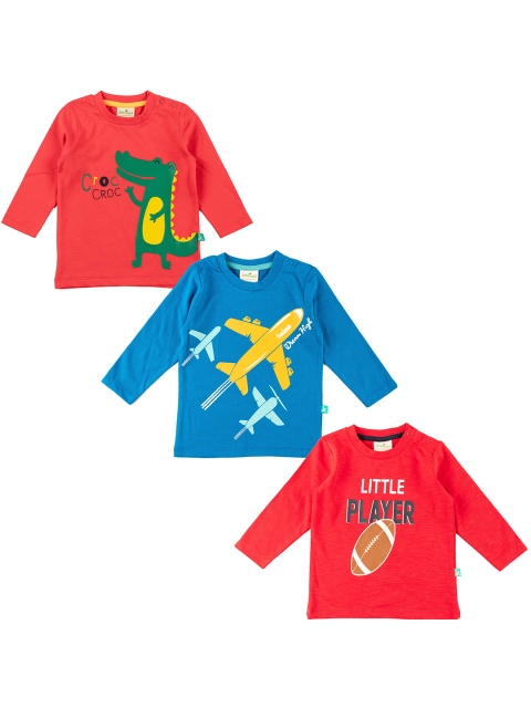 

JusCubs Boys Blue & Red Pack of 3 Cotton Printed T-shirt