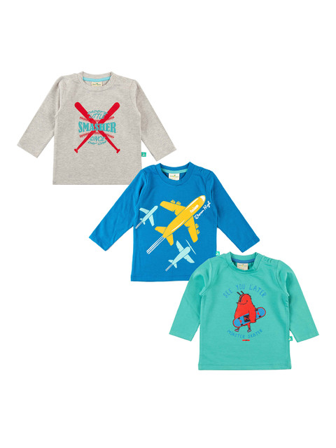 

JusCubs Boys Pack Of 3 Printed T-shirt, Grey