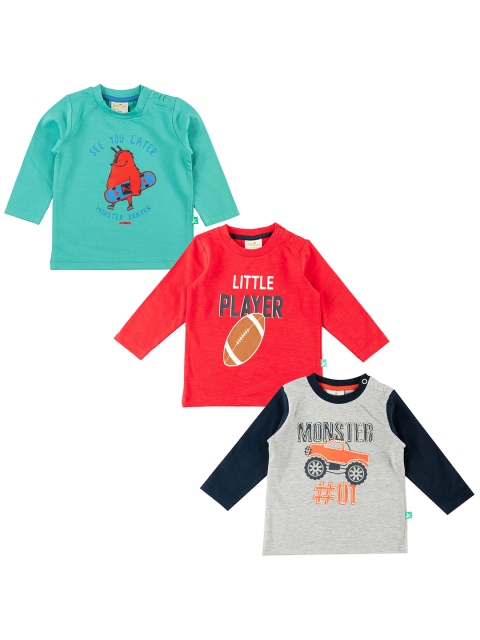 

JusCubs Boys Pack Of 3 Printed T-shirt, Green