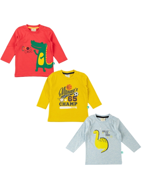 

JusCubs Boys Pack of 3 Printed T-shirts, Red