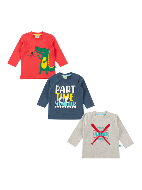 

JusCubs Boys Pack of 3 Printed T-shirts, Red