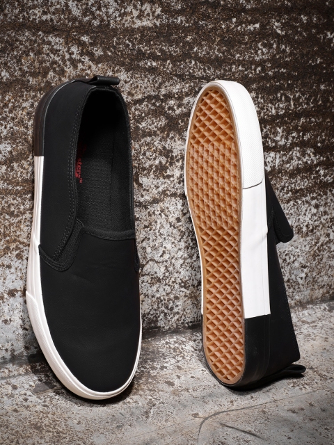 

Roadster Men Black Slip-On Sneakers