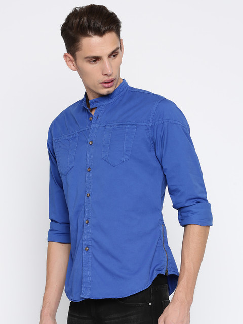 

Roadster Men Blue Regular Fit Solid Casual Shirt
