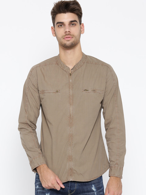 

Roadster Men Brown Regular Fit Solid Casual Shirt