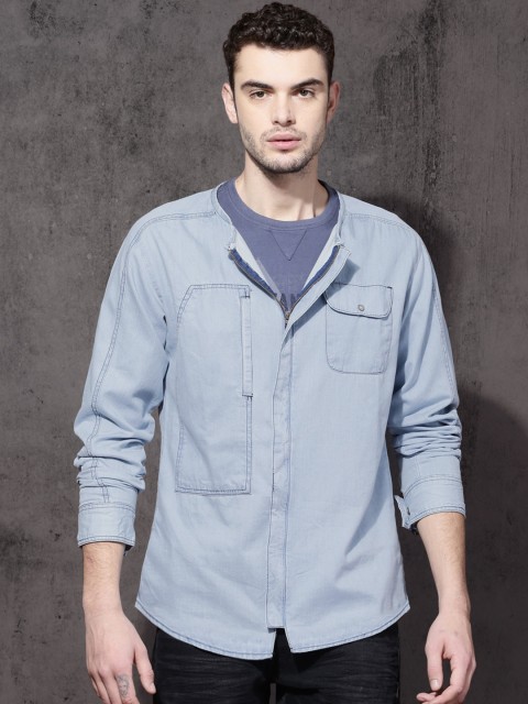 

Roadster Men Blue Regular Fit Solid Casual Shirt
