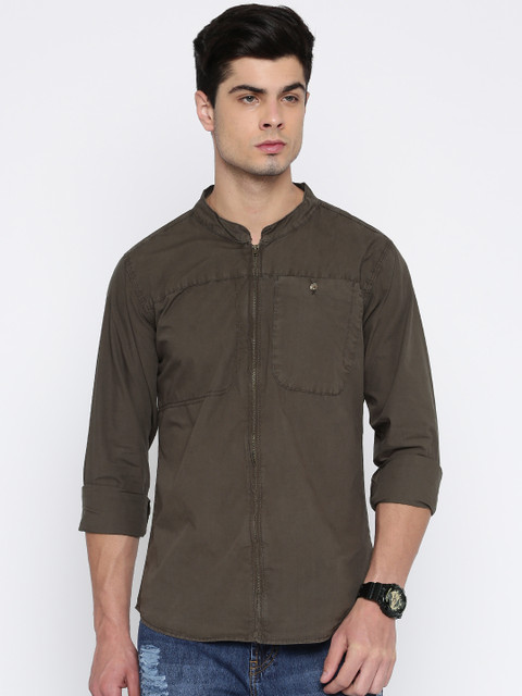 

Roadster Men Brown Regular Fit Solid Casual Shirt