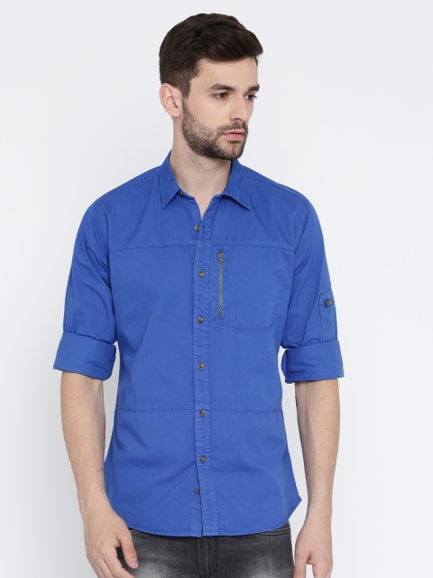 

Roadster Men Blue Regular Fit Solid Casual Shirt