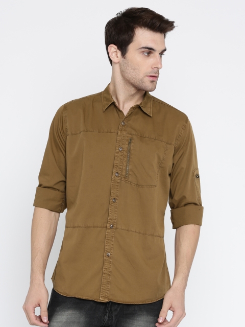 

Roadster Men Brown Regular Fit Solid Casual Shirt
