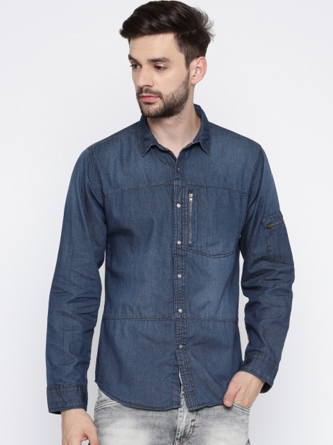 

Roadster Men Blue Regular Fit Solid Casual Shirt