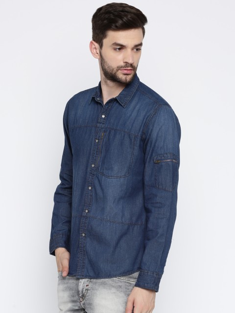 

Roadster Men Blue Regular Fit Solid Casual Shirt