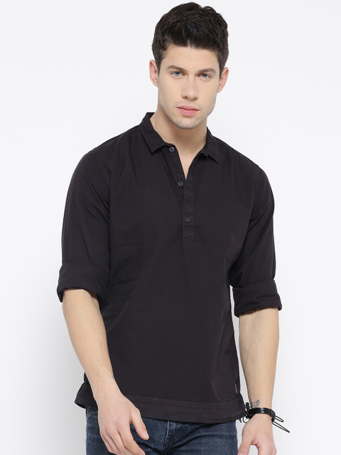 

Roadster Men Black Regular Fit Solid Casual Shirt