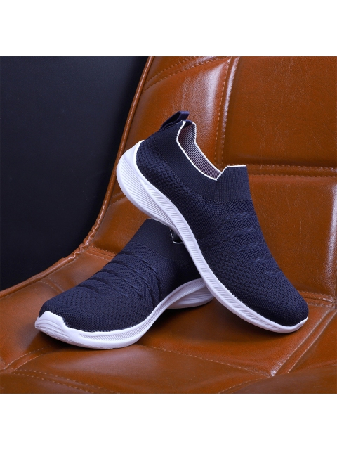 

TPENT Women Navy Blue Mesh Running Non-Marking Shoes