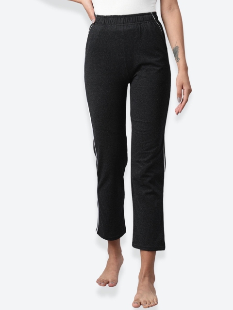 

NOT YET by us Women Pack of 2 Navy Blue & Charcoal Grey Lounge Pants