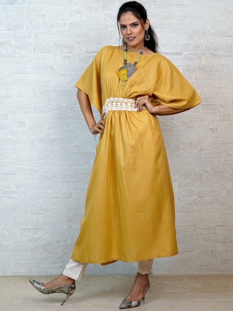 

FABNEST Women Yellow Anarkali Kurta