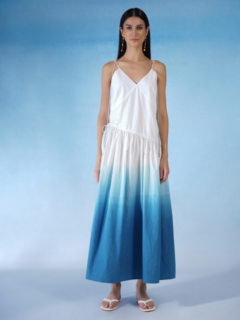 

blue hour Women Blue Tie and Dye Dyed Maxi Dress