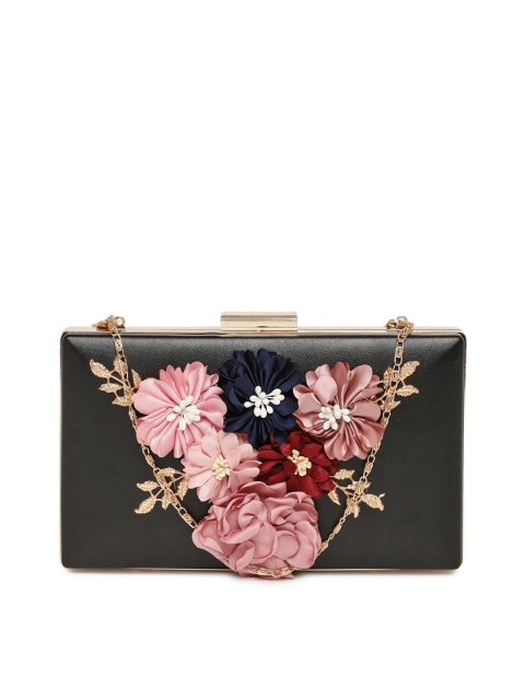 

DressBerry Black Floral Embellished Clutch