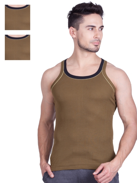 

Lux Cozi Pack of 3 Innerwear Vests COZI_XYLO_666, Brown