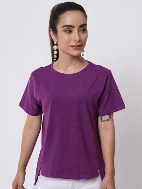 

KEIKO Purple High-Low Cotton Top