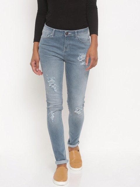 

Jealous 21 Women Blue Slim Fit High-Rise Mildly Distressed Stretchable Jeans