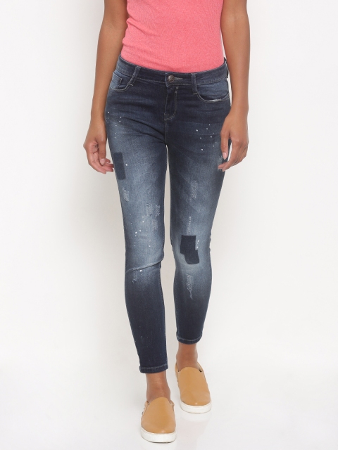 

Jealous 21 Women Blue Regular Fit High-Rise Low Distress Stretchable Jeans