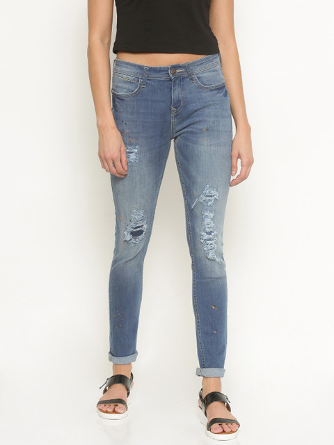

Jealous 21 Women Blue Ultra Slim Fit Mid-Rise Clean Look Stretchable Jeans