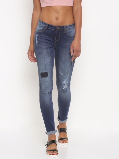 

Jealous 21 Women Blue Hottie Fit Mid-Rise Mildly Distressed Stretchable Jeans