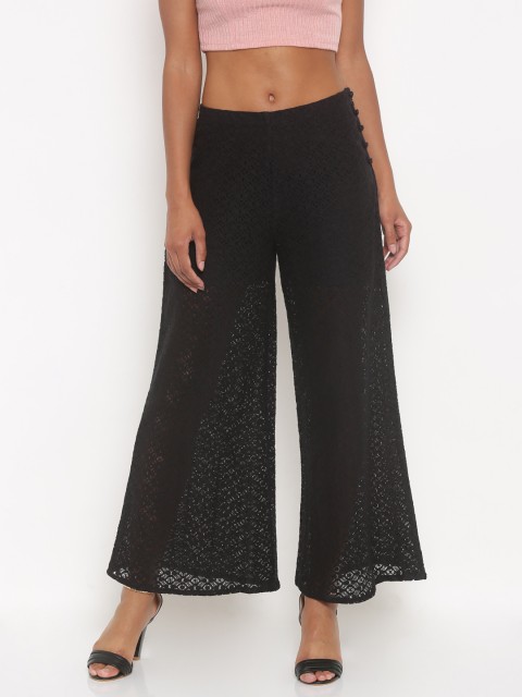 

Jealous 21 Women Black Regular Fit Solid Lace Parallel Trousers