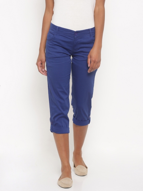 

Jealous 21 Women Blue Solid Regular Fit Capris