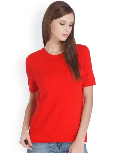 

ONLY Women Red Solid Top