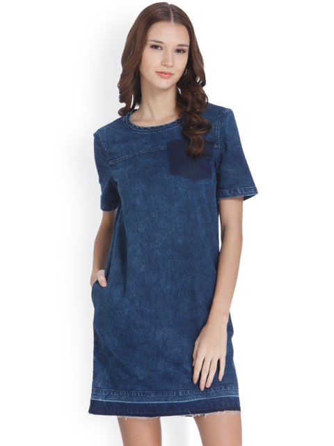 

ONLY Women Navy Blue Solid Sheath Dress