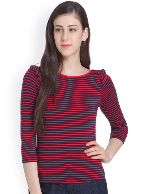 

ONLY Women Navy Blue Striped Top