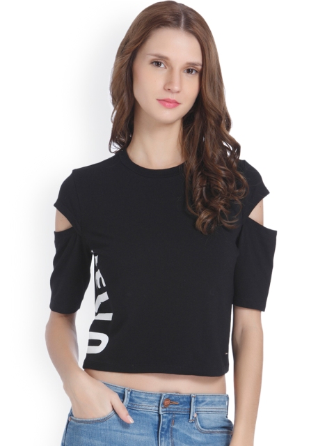 

ONLY Women Black Solid Top