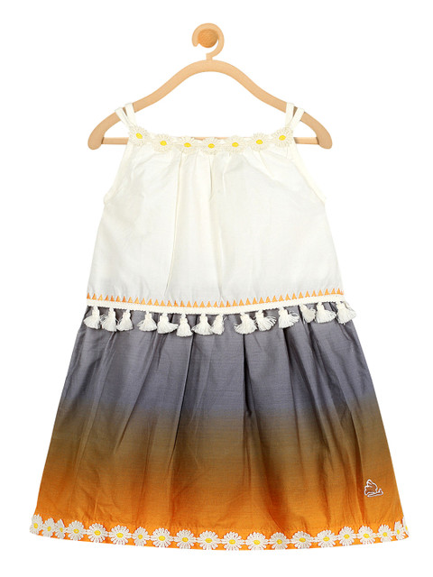 

Cherry Crumble Girls Off-White Dyed A-Line Dress
