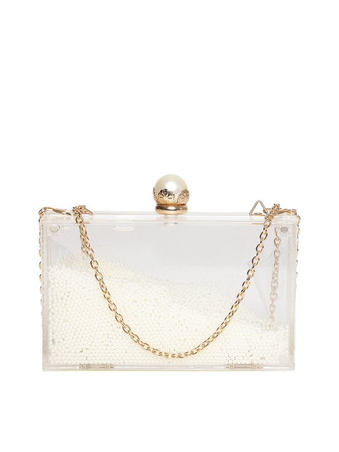 

ALDO Off-White Embellished Box Clutch
