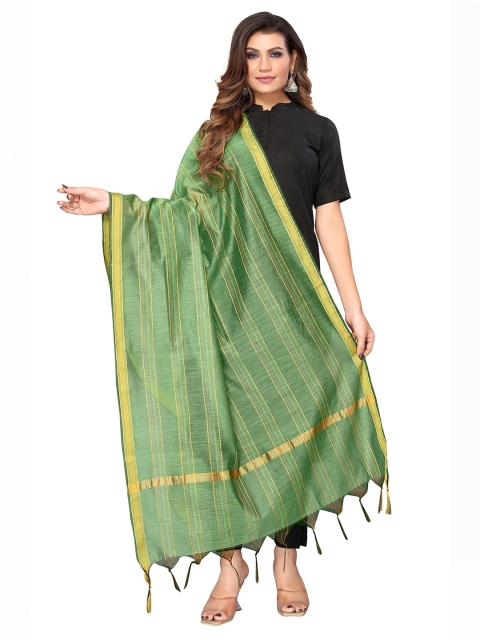 

Nimayaa Women Green & Yellow Printed Dupatta with Zari