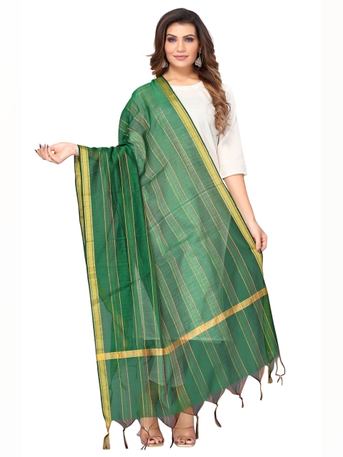 

Nimayaa Women Green & Gold-Toned Printed Dupatta with Zari