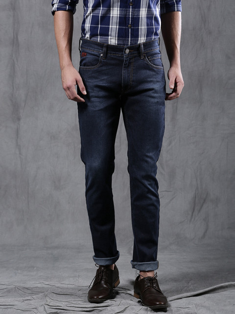 

WROGN Men Blue Slim Fit Mid-Rise Clean Look Stretchable Jeans