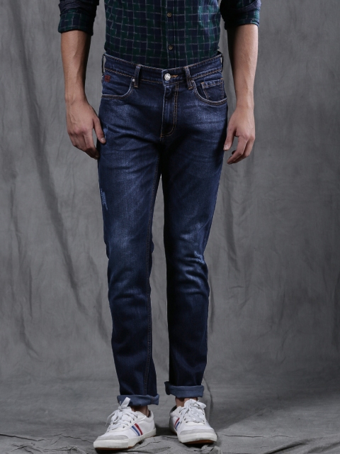 

WROGN Men Blue Slim Fit Mid-Rise Mildly Distressed Stretchable Jeans