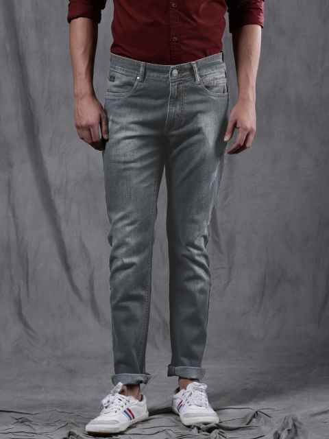 

WROGN Men Grey Slim Fit Mid-Rise Mildly Distressed Stretchable Jeans